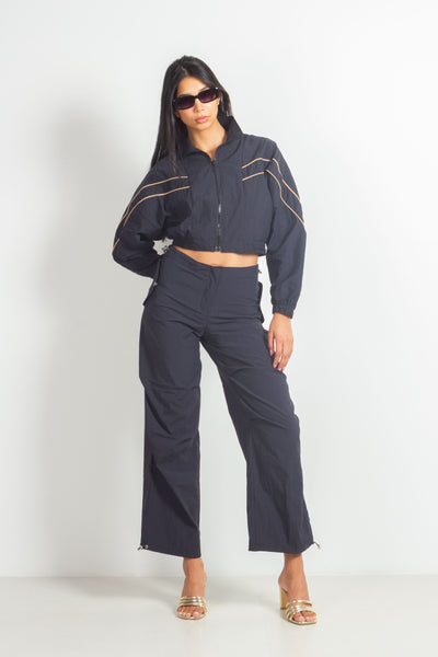 CROP PARACHUTE JACKET