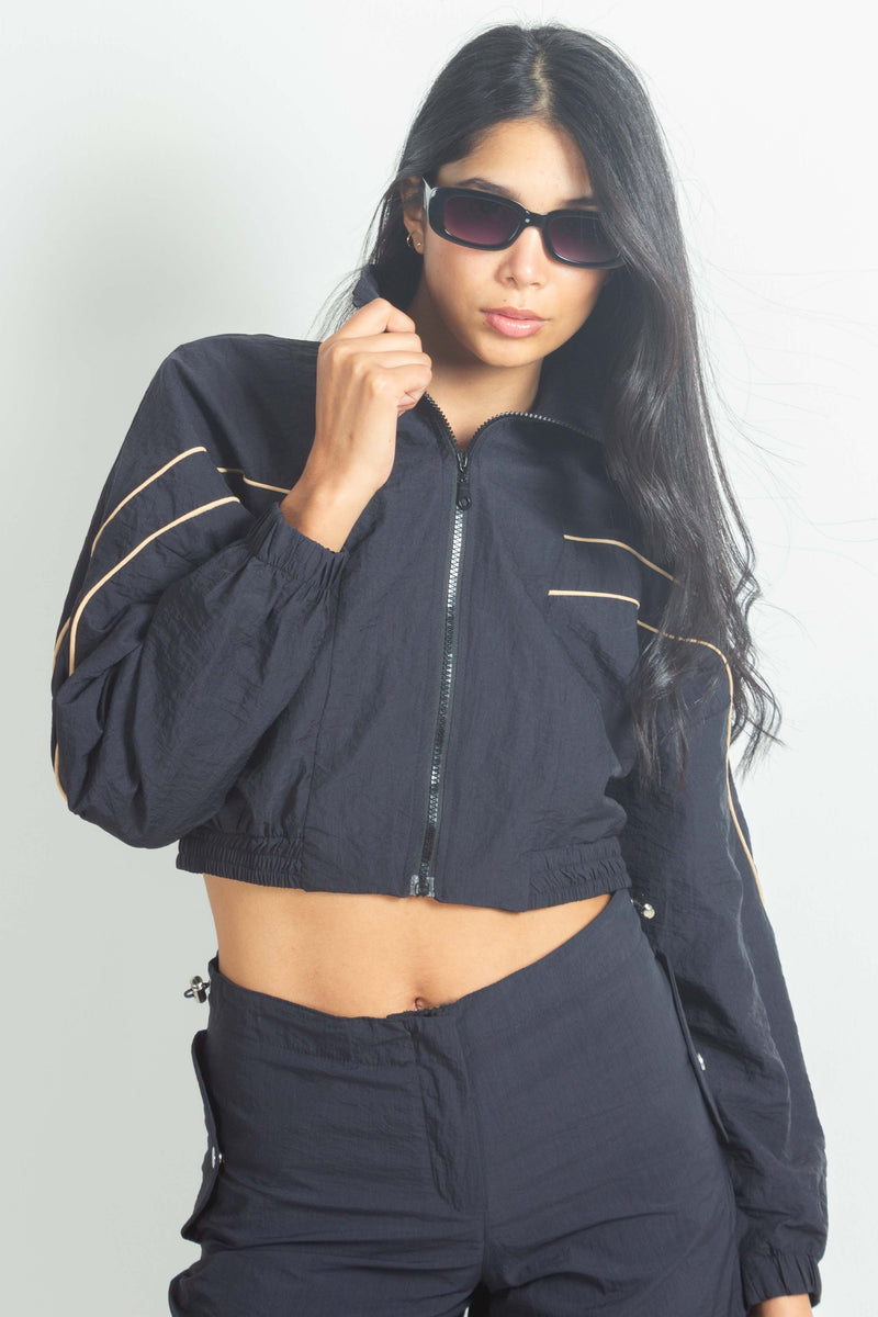 CROP PARACHUTE JACKET