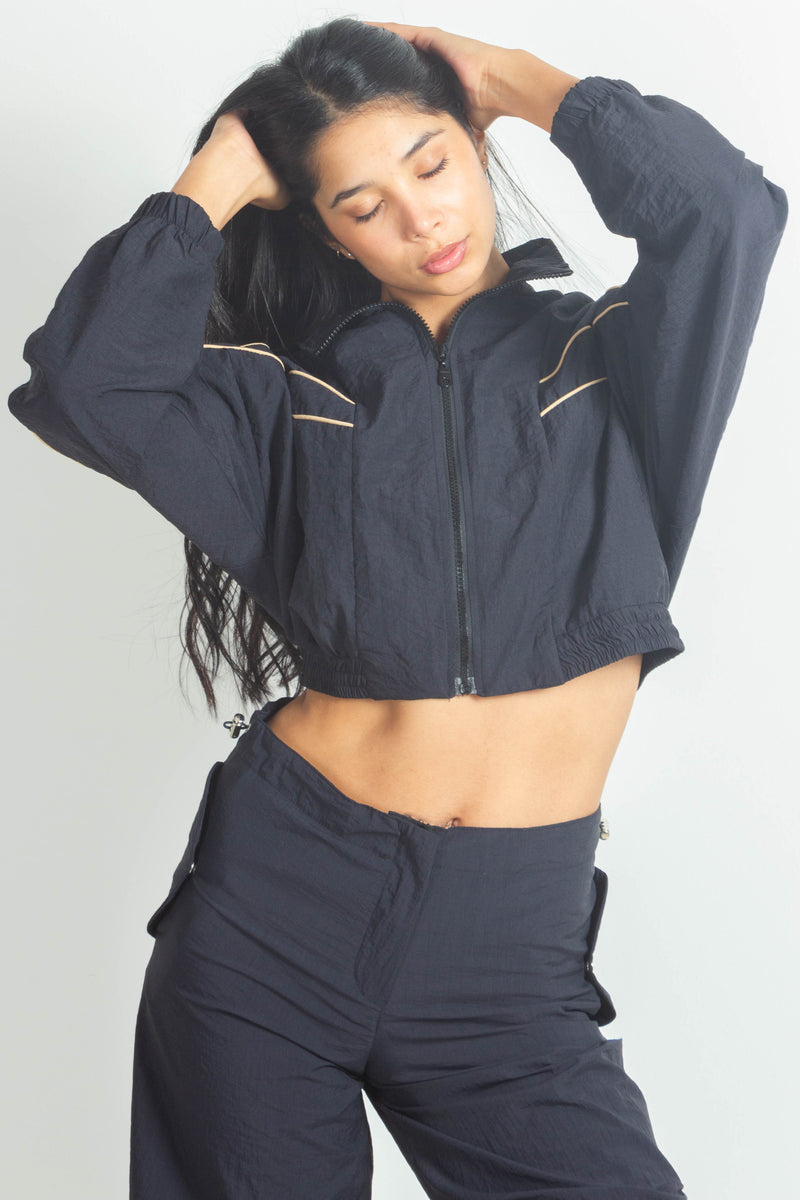CROP PARACHUTE JACKET