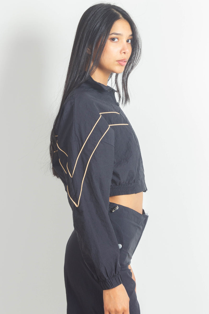 CROP PARACHUTE JACKET