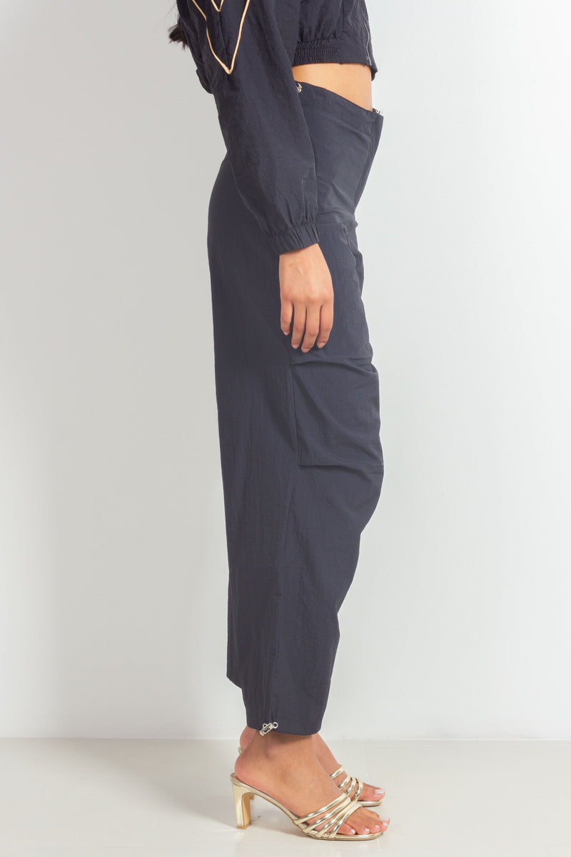 NYLON BLEND PARACHUTE TROUSERS