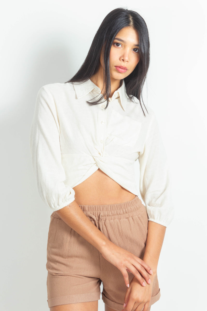 FRONT KNOT CROP TOP