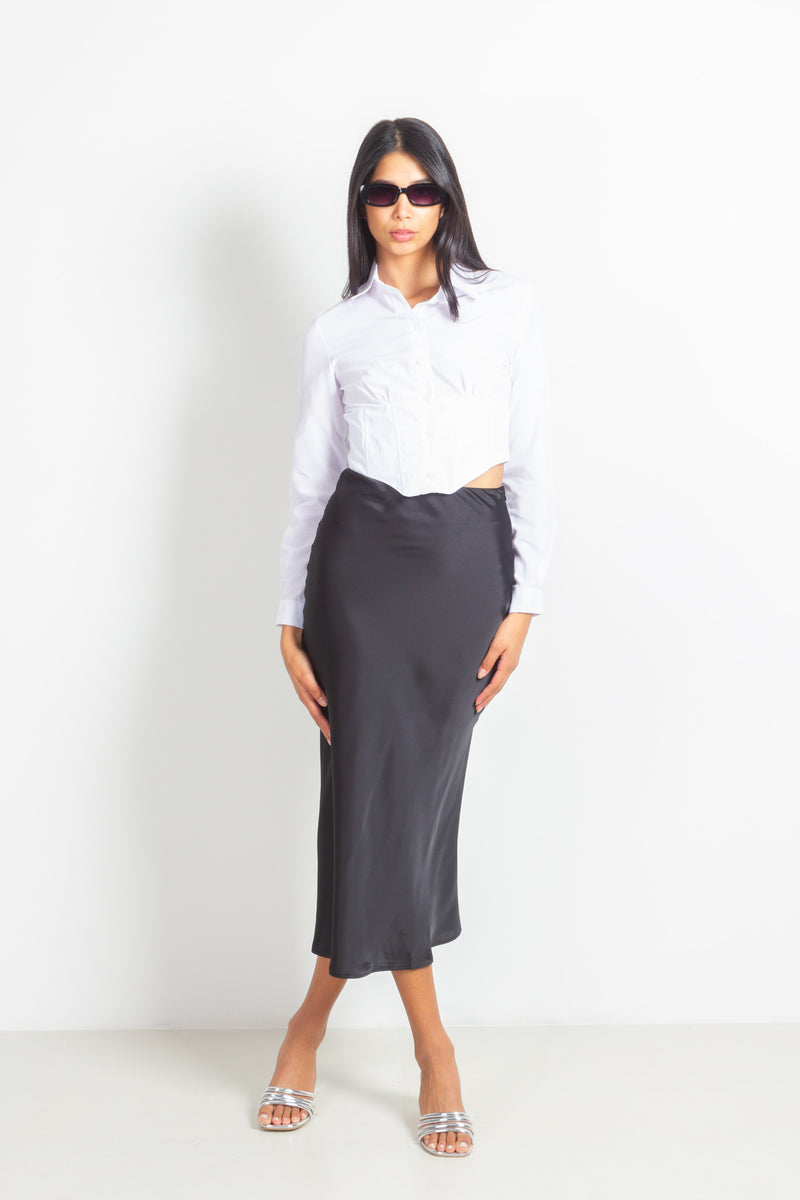 POPLIN CROP SHIRT