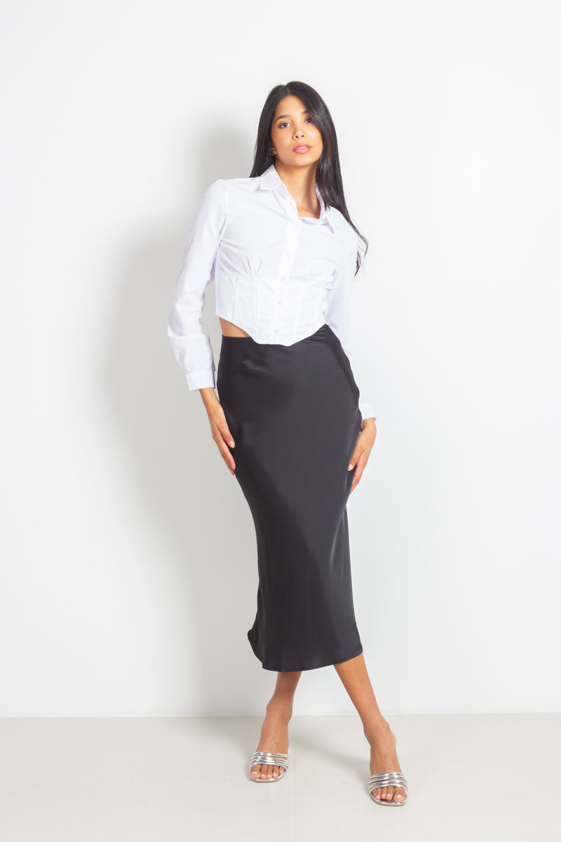 POPLIN CROP SHIRT