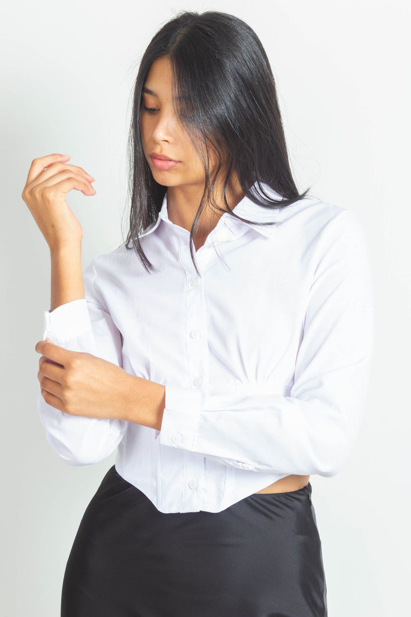POPLIN CROP SHIRT