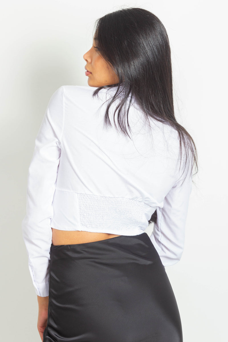 POPLIN CROP SHIRT